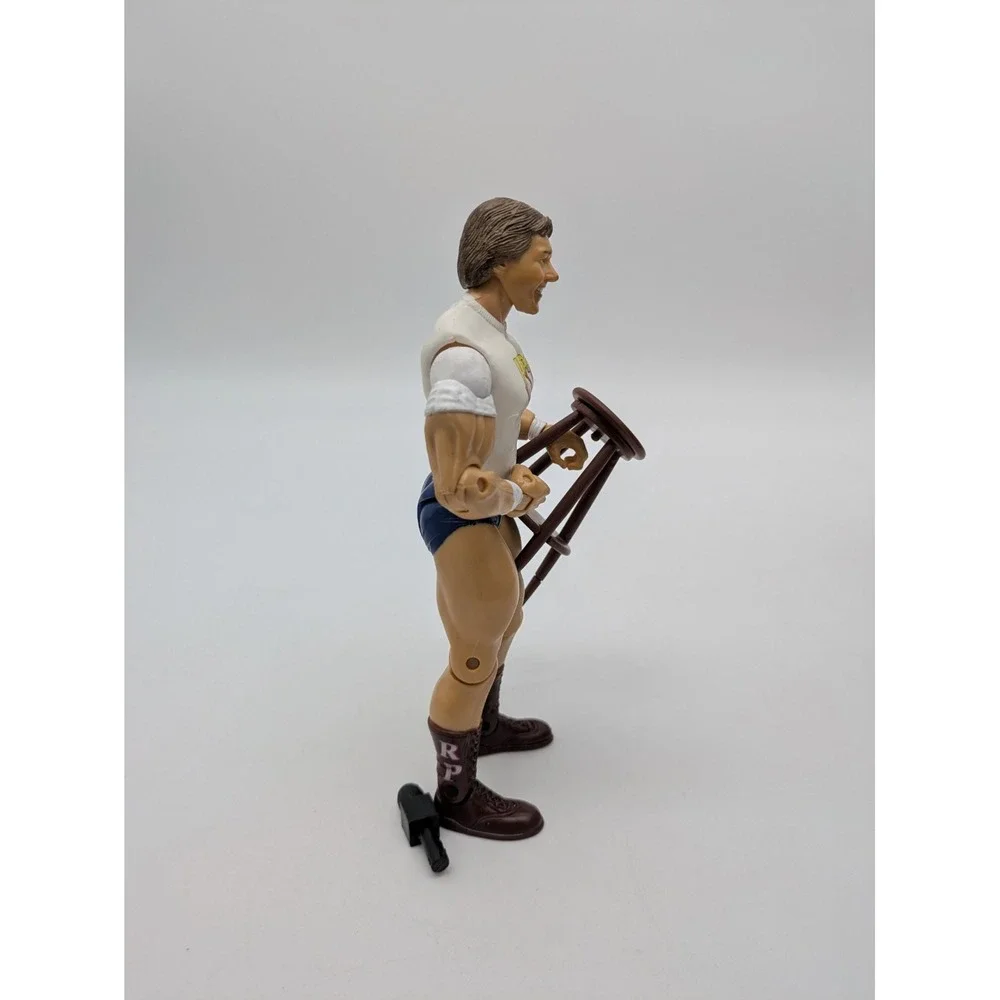 2003 Jakks WWE Classic Superstars Hot Rod Roddy Piper Figure w/Stool Microphone